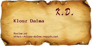 Klosz Dalma névjegykártya